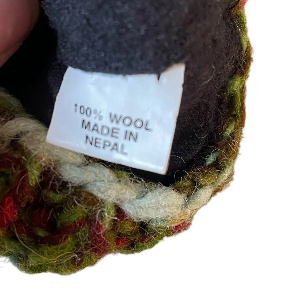 HANDMADE Nepal Wool Knit Convertible Mittens Fingerless Gloves Winter